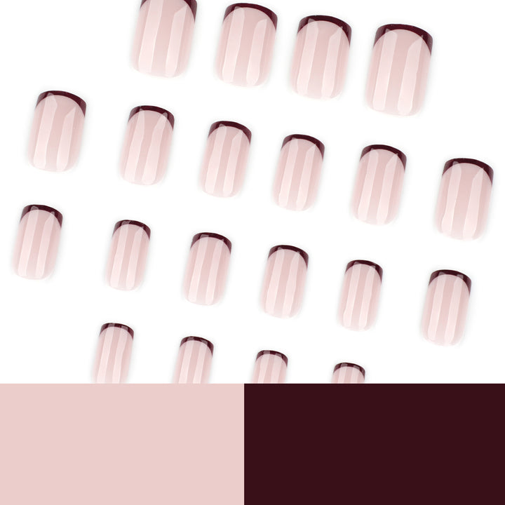 Artful nail design with elegant French tip and glossy finish Kalsten