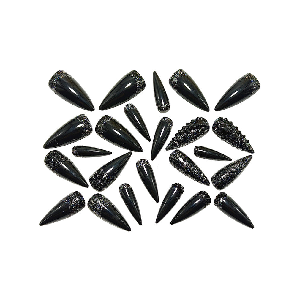 Artificial nails in elegant stiletto design with sparkling rhinestone appliqués Kalsten
