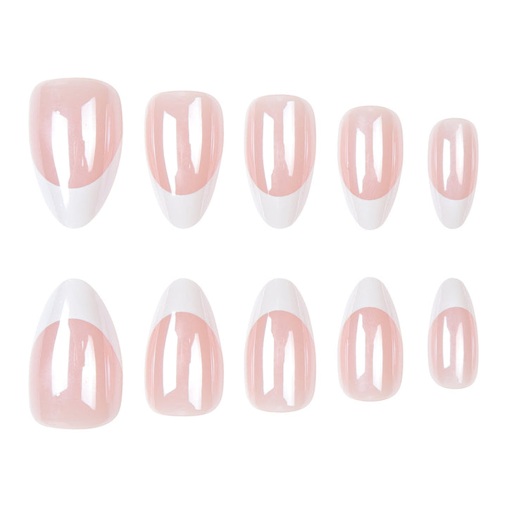 Premium Glossy French Tip Press-On Nails Kalsten
