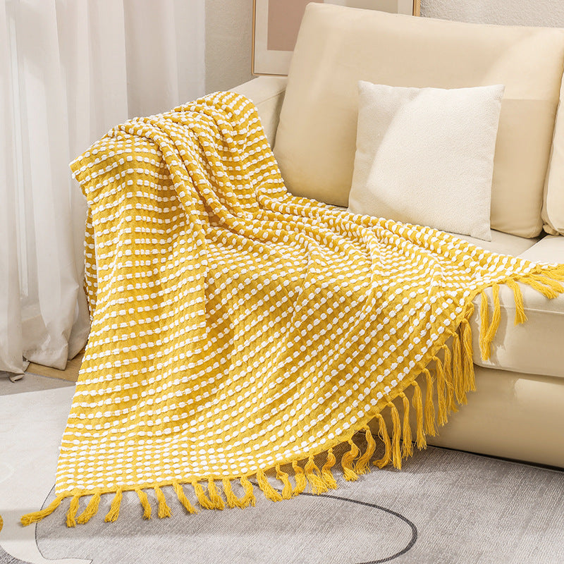 Textured Cotton Throw Blanket Kalsten