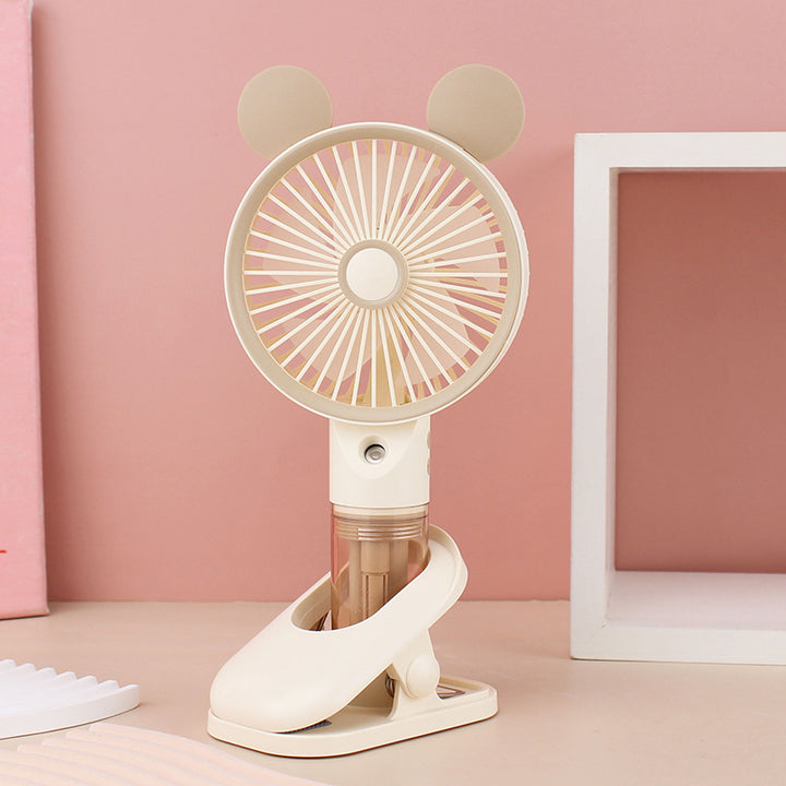Cooling compact rechargeable clip-on misting handheld fan with detachable water reservoir and adjustable tilt Kalsten