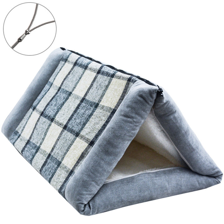 Cozy Triangular Pet Shelter Dog Bed