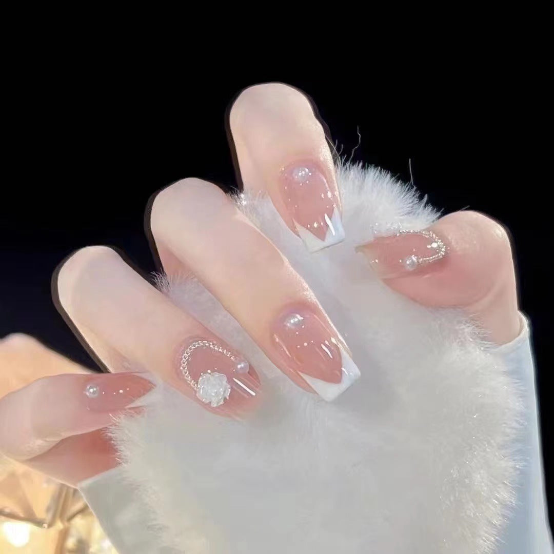 Elegant Decorative Press-On Nail Design