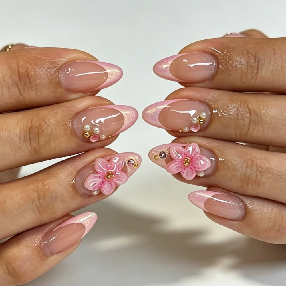 Floral Decorative Gel Nail Enhancements