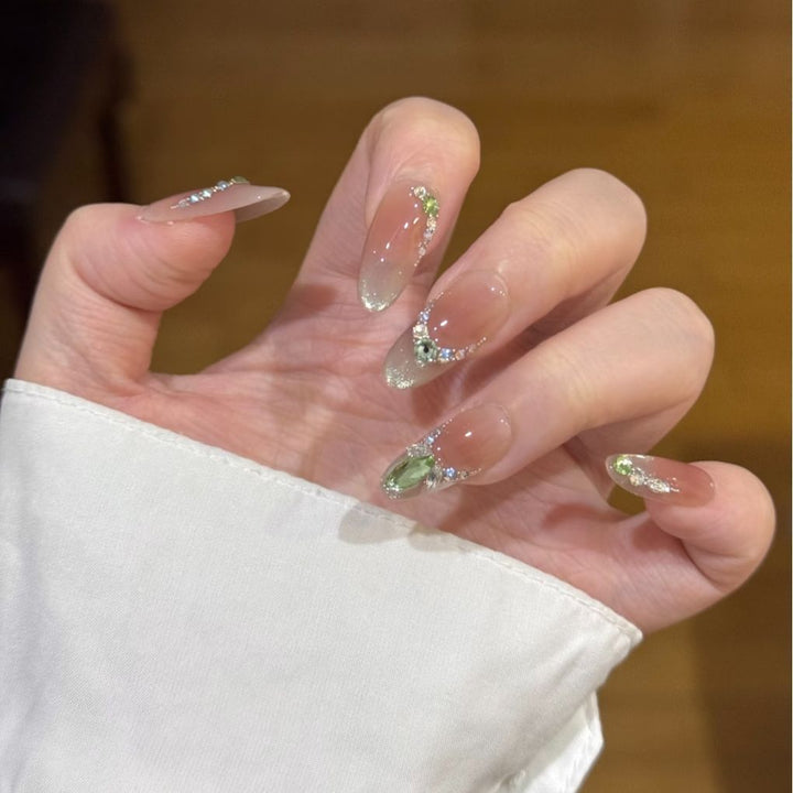 Elegant Rhinestone Accent Press-On Nail Extensions