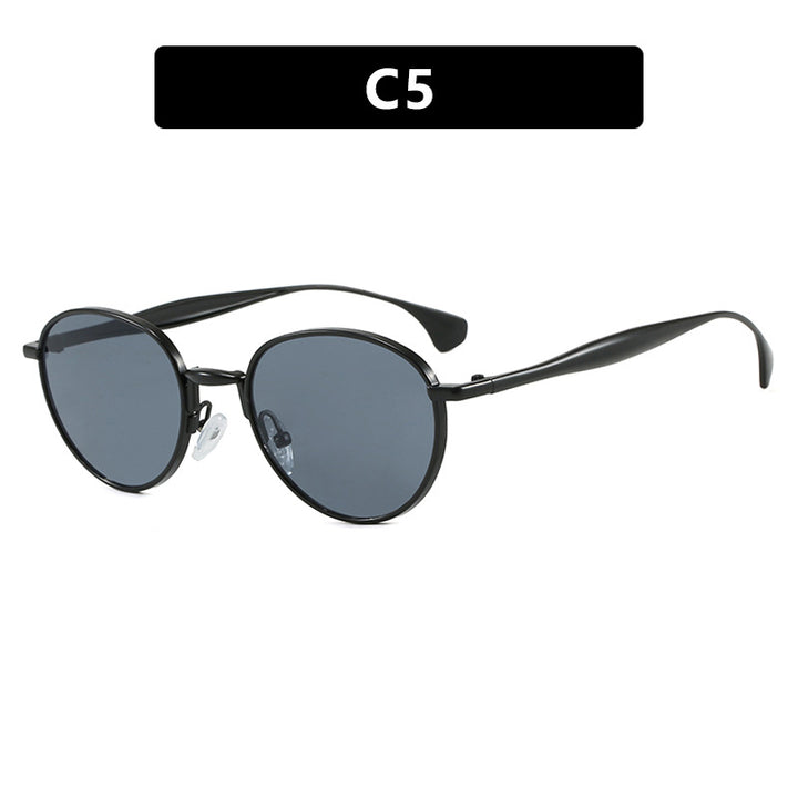 Women's round sunglasses with elegant metal frame and UV protection Kalsten
