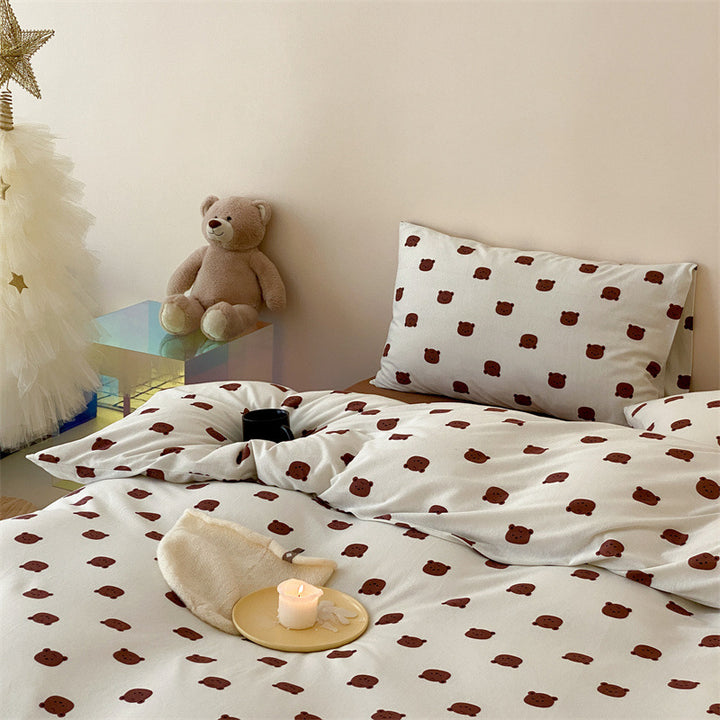 Finest cotton satin bed cover set with delicate floral print and breathable comfort cover