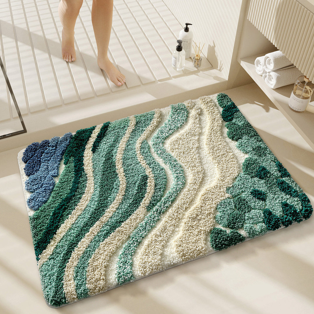 Abstract Wave Pattern Bath Rug