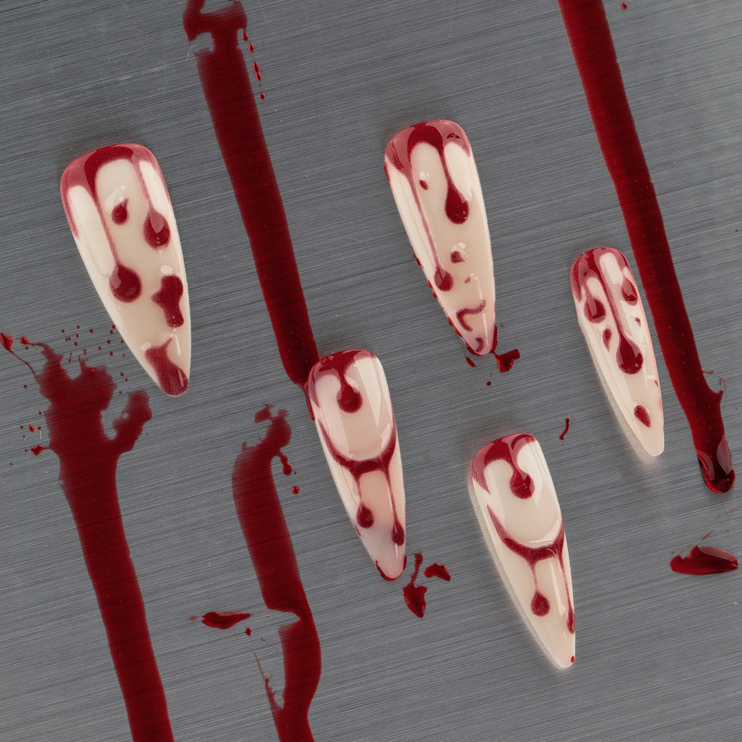 Artistic Halloween Gel Nails in Bloody Design Kalsten