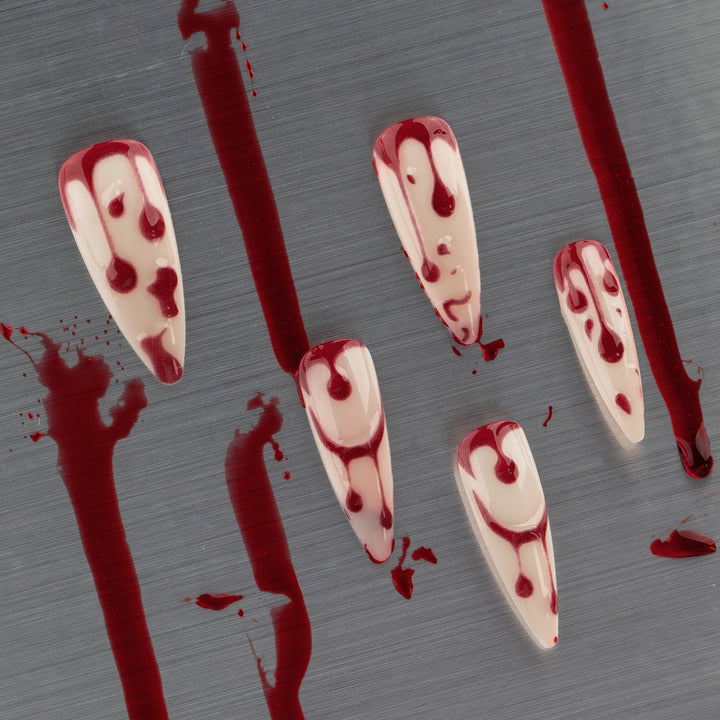 Artistic Halloween Gel Nails in Bloody Design Kalsten