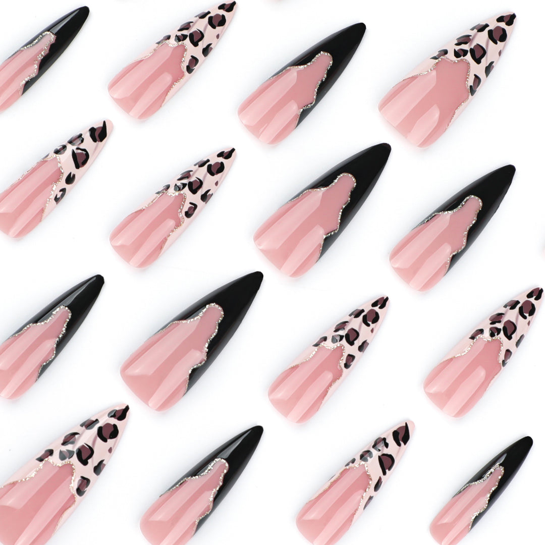 Artful stiletto nails in elegant leopard design Kalsten