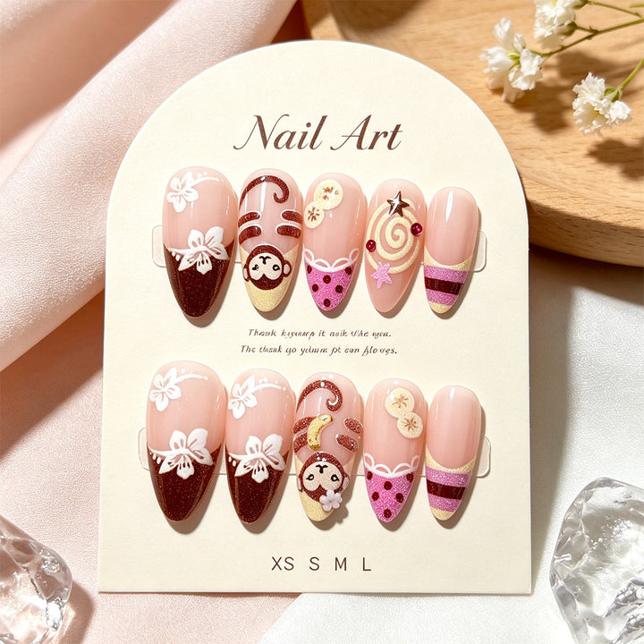 Creative Themed Press-On Nail Art Set