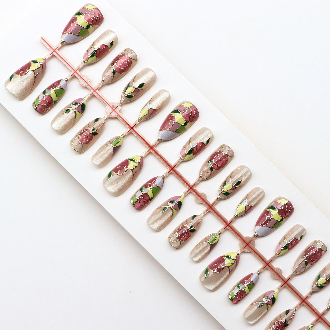 Floral Art Press-On Nails