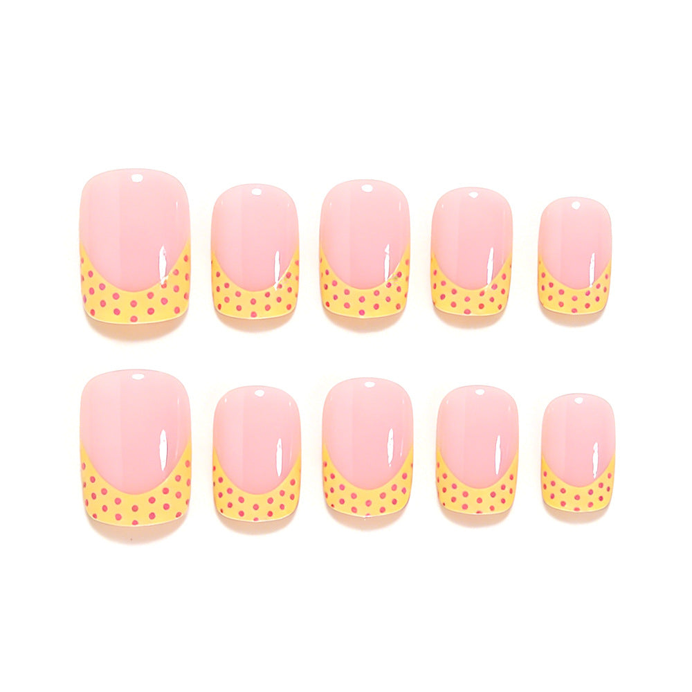 Stylish Polka Dot French Tip Nail Art Set Kalsten