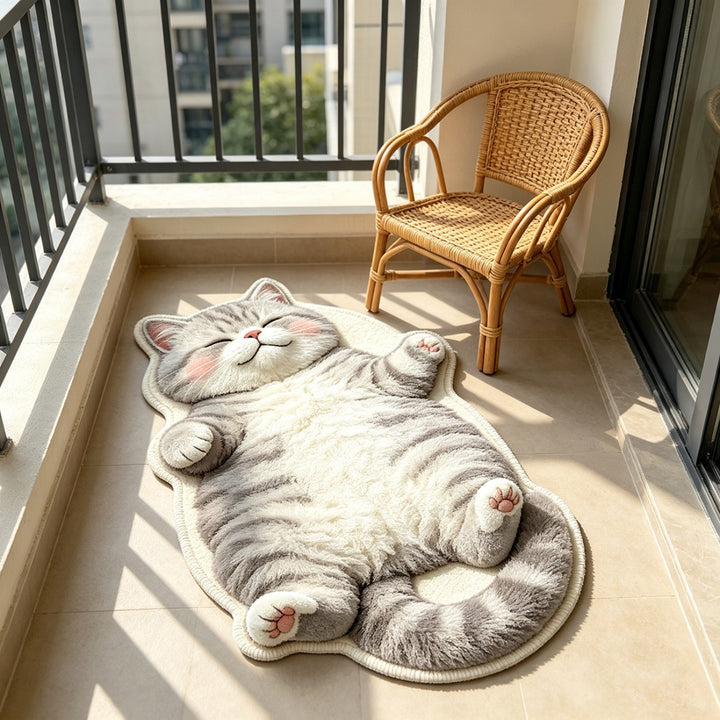 Panda-Shaped Plush Area Rug