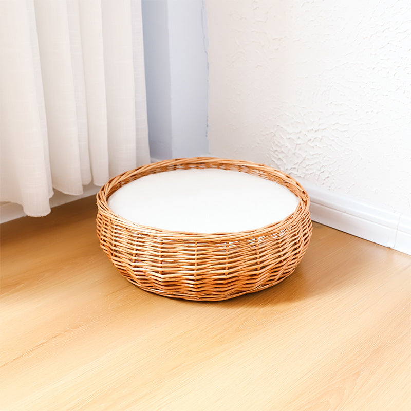 Handcrafted Round Wicker Storage Basket Kalsten