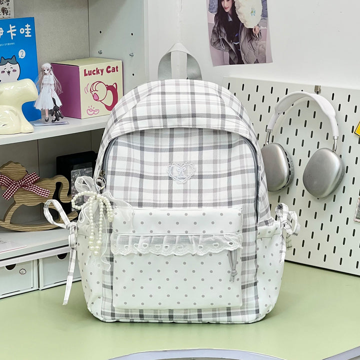 Decorative Plaid Backpack Kalsten