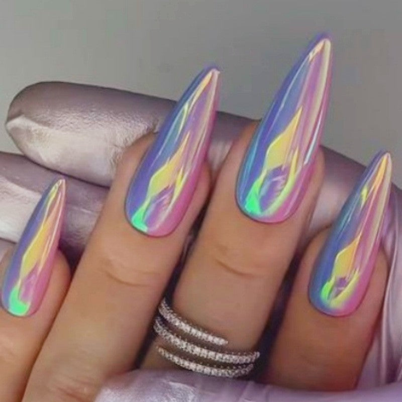 Shimmery Stiletto Press-On Nail Art Kalsten
