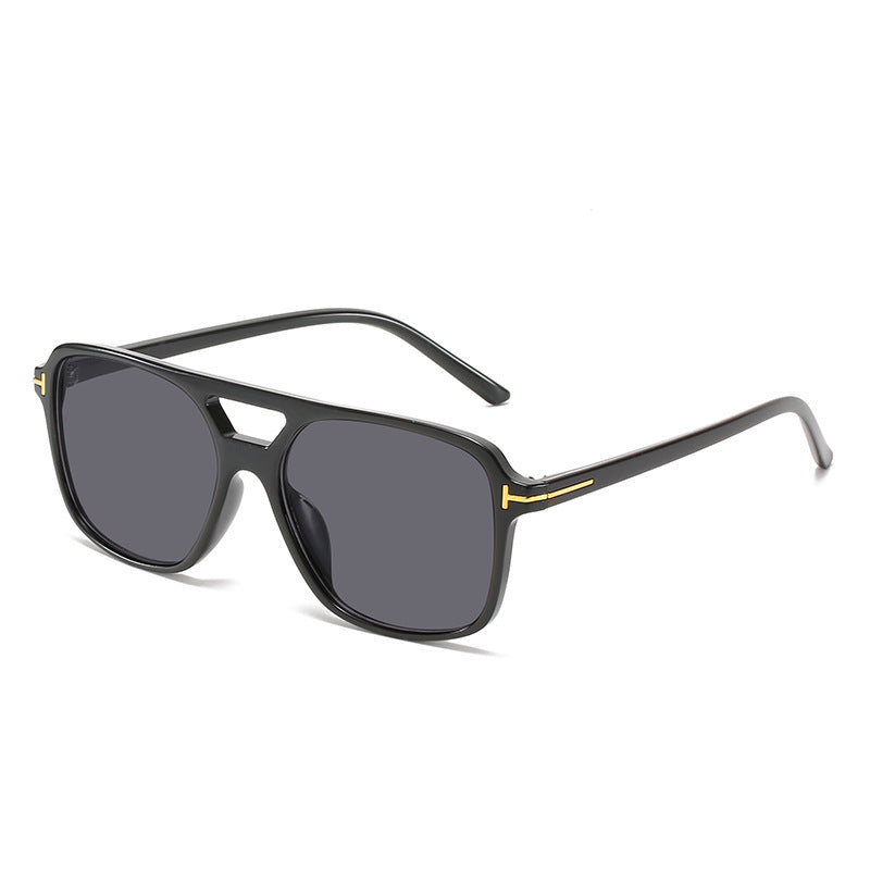 Square Frame Sunglasses with Unique Lens Cut Kalsten