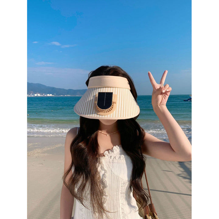 ’s sun protection visor with integrated solar panel, wide brim and adjustable headband Kalsten
