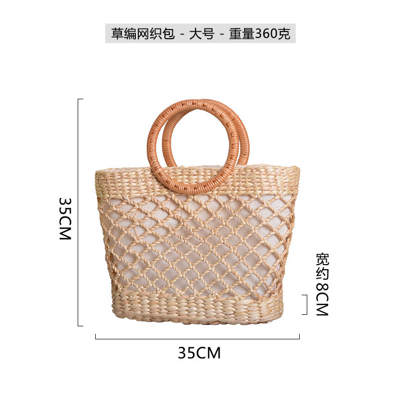 Women handcrafted beach bag with braided handles Kalsten