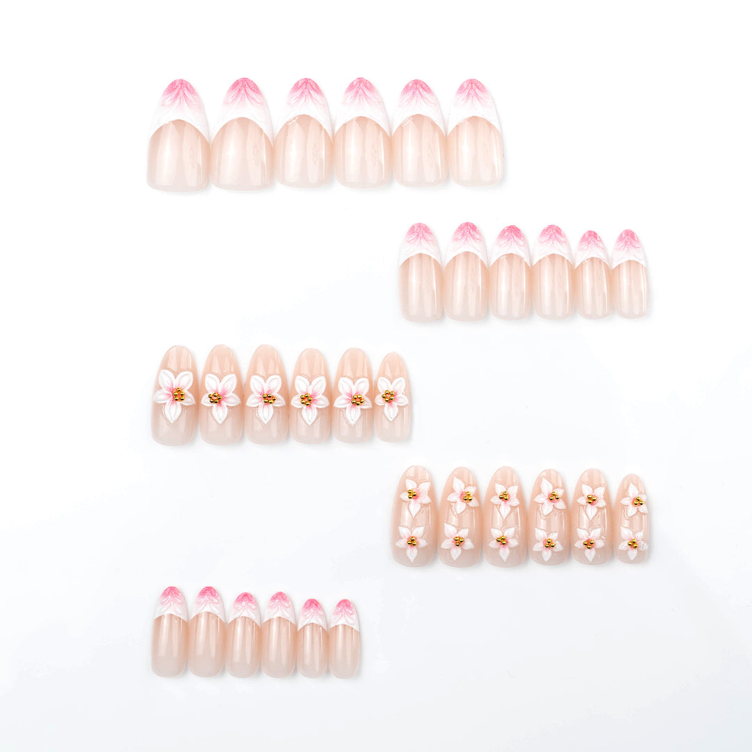 Premium Cherry Blossom Press-On Nail Art Set