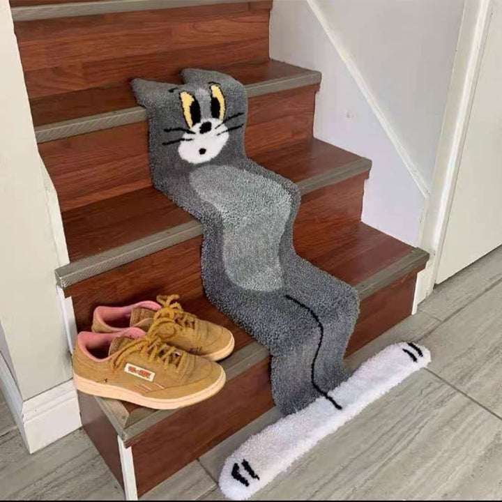 Cartoon Cat-Themed Plush Floor Mat Kalsten