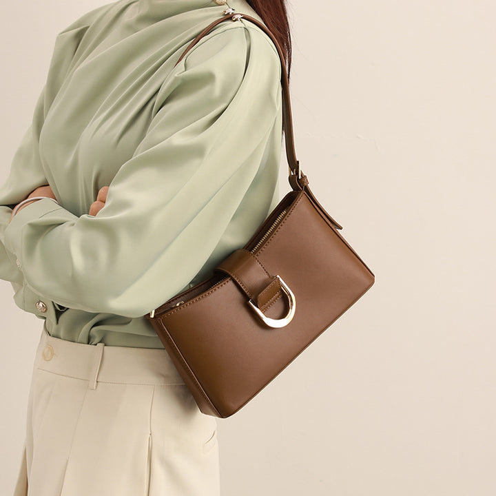 Chic Faux Leather Shoulder Handbag