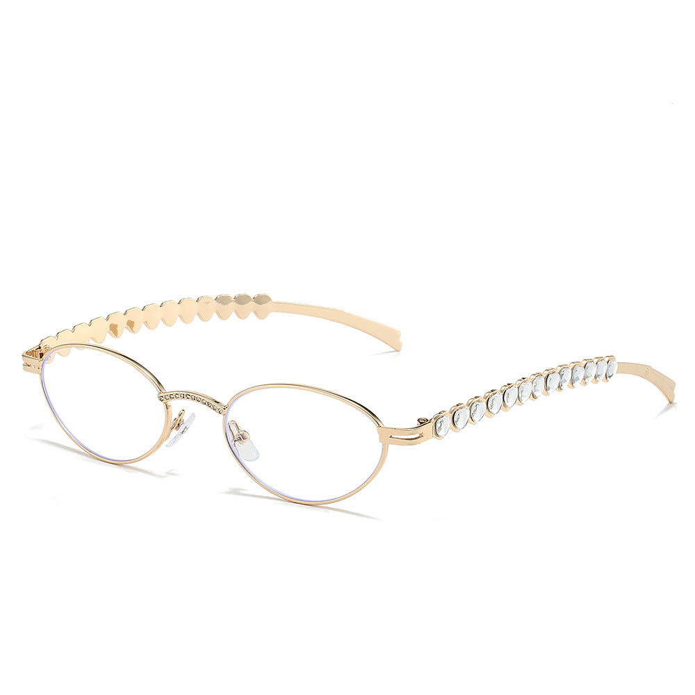 Elegant Rhinestone-Embellished Cat-Eye Glasses Kalsten