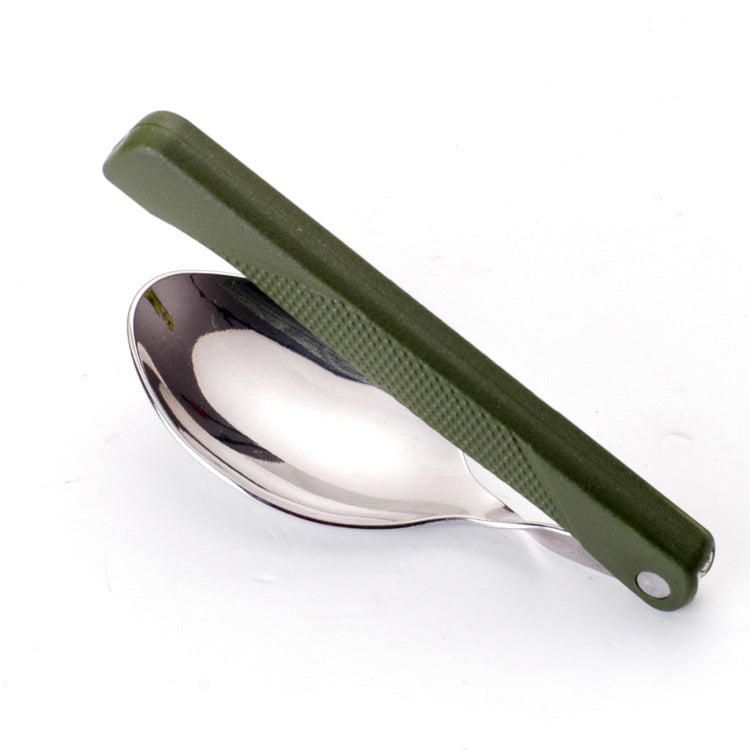 compact folding camping cutlery set with high-grade stainless steel utensils and tactical nylon pouch Kalsten