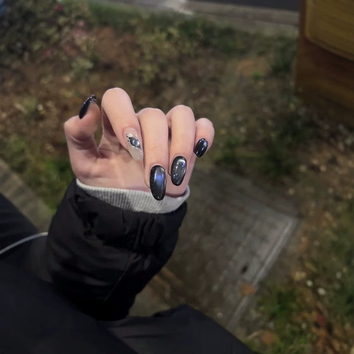 Galaxy Inspired Press-On Nail Art