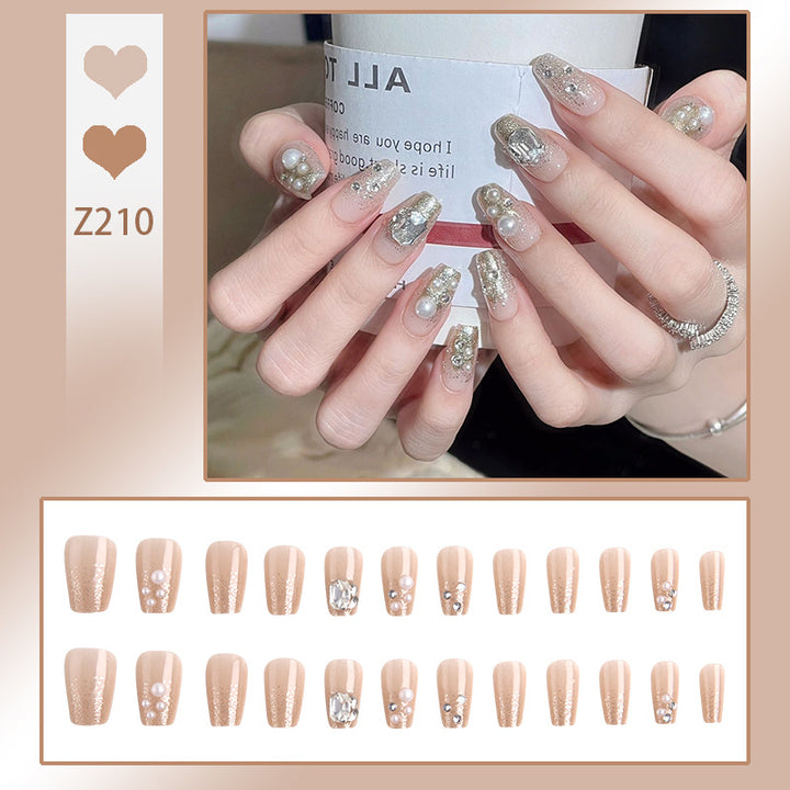 Festive Pearl and Glitter Press-On Nails
