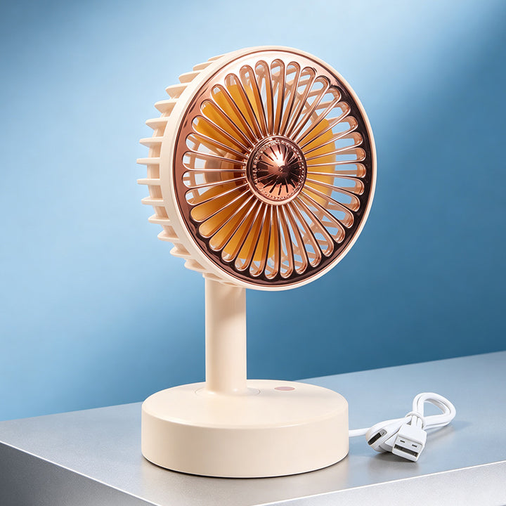 Ladies portable table fan with USB connection and digital speed display Kalsten