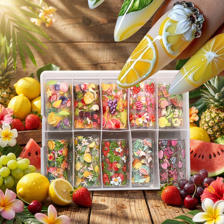 Fruit-Themed Nail Art Decoration Kit