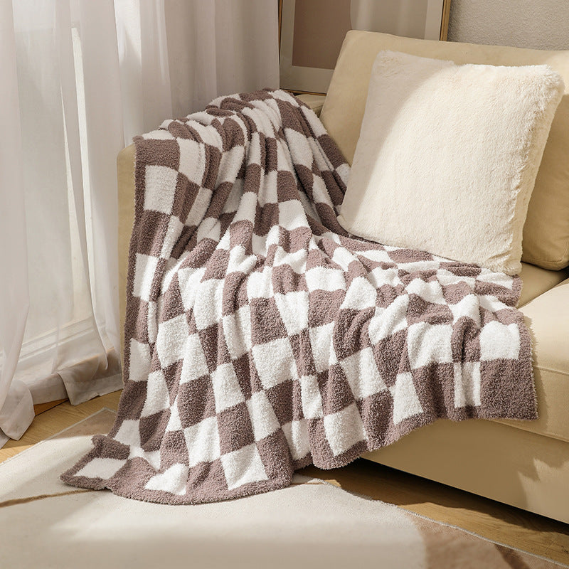 Soft Plush Checkerboard Throw Blanket Kalsten