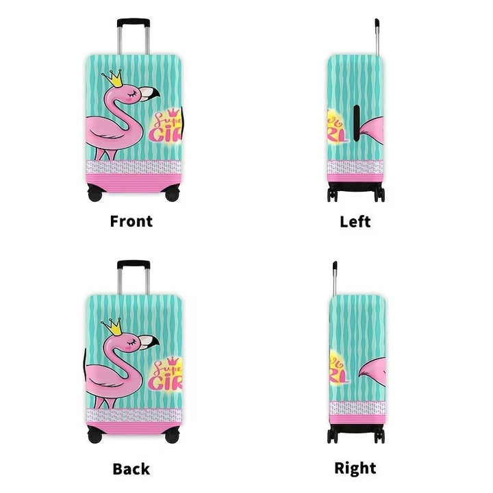 Women's nan elastic suitcase cover with flamingo print, stretch protective cover with zipper and non-slip interior attachment Kalsten