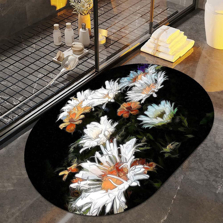 Floral Art Bath Rug Kalsten