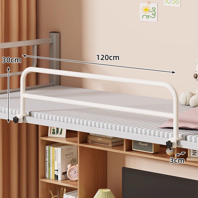 Padded Clamp-Mounted Bed Safety Rail with Fabric Panel