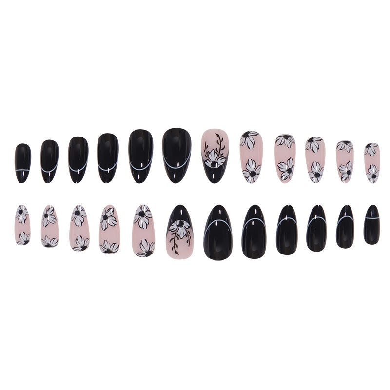 Floral-Design Stiletto Press-On Nails Kalsten