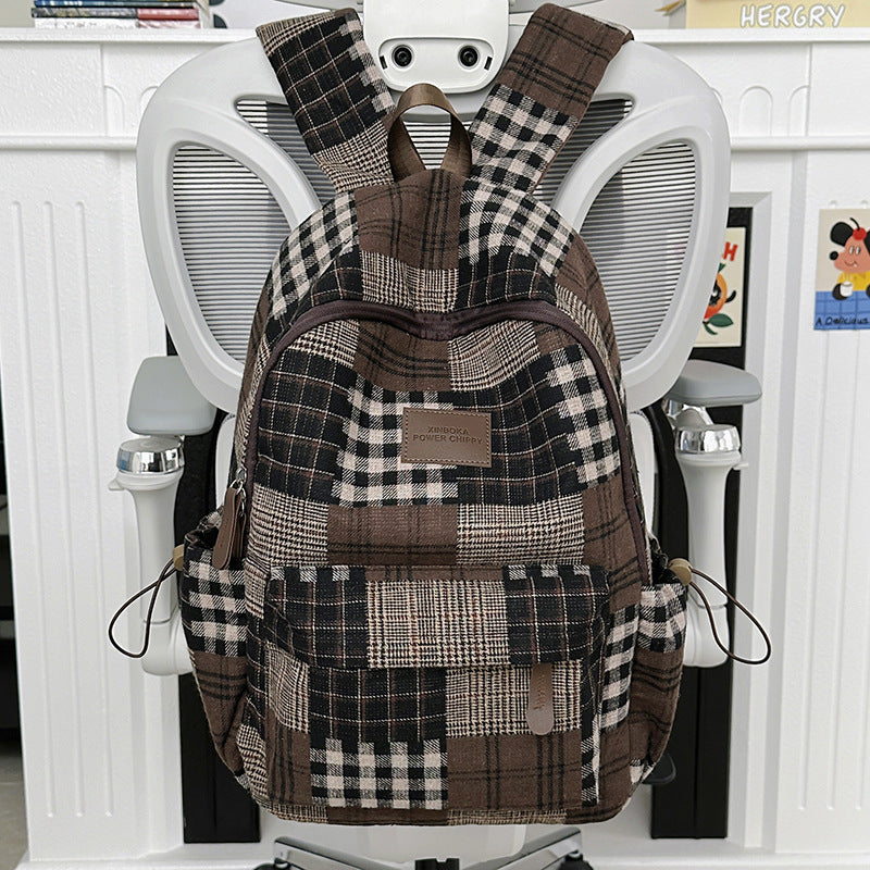 Stylish Vintage Plaid Backpack Kalsten