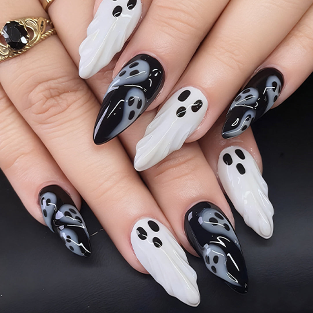Artistic Ghost-Themed Nail Art Kalsten
