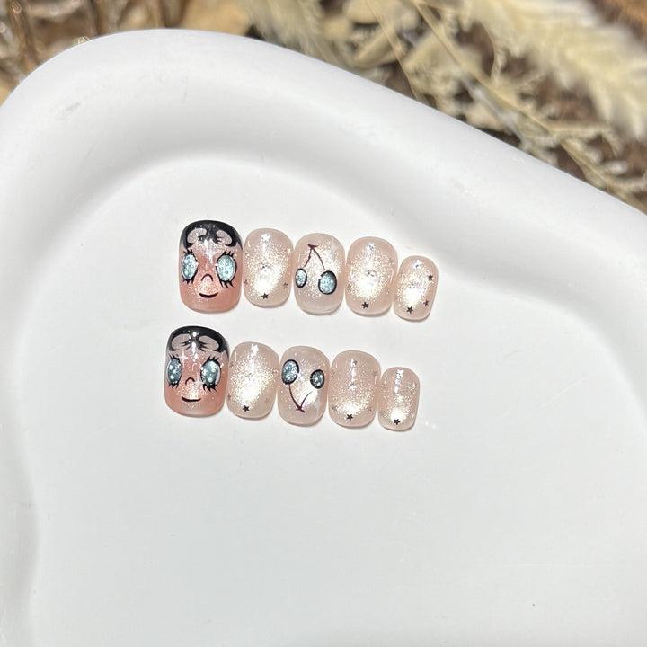 Playful Cherry-Themed Press-On Nail Set Kalsten