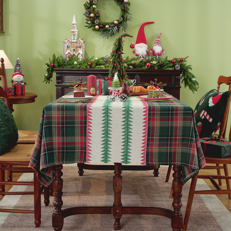 Festive Plaid Dining Tablecloth