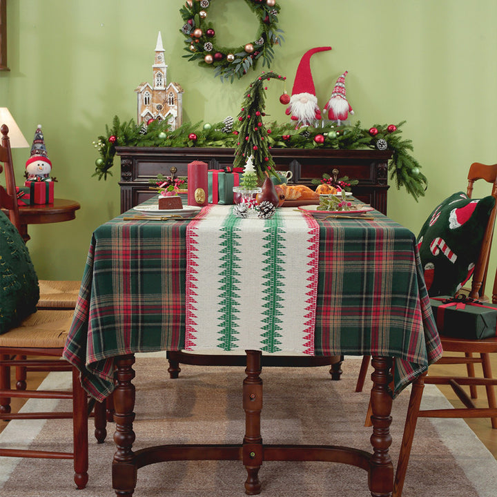 Festive Plaid Dining Tablecloth