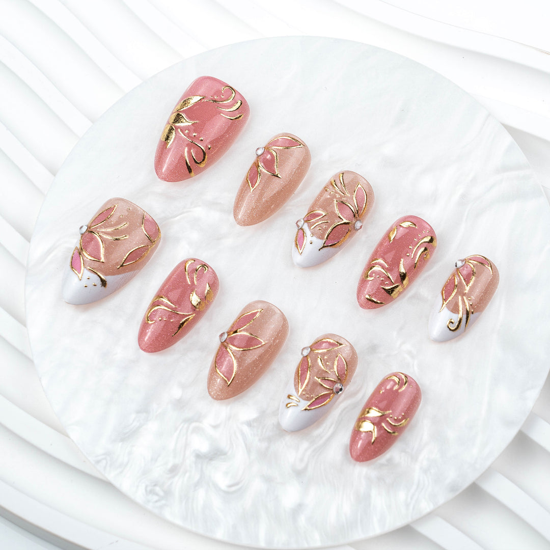 Artistic Luxury Press-On Nail Design