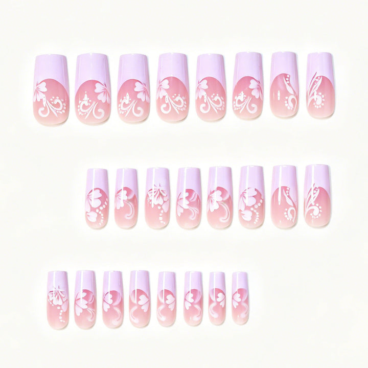 Floral Accent Press-On Nail Art Set Kalsten
