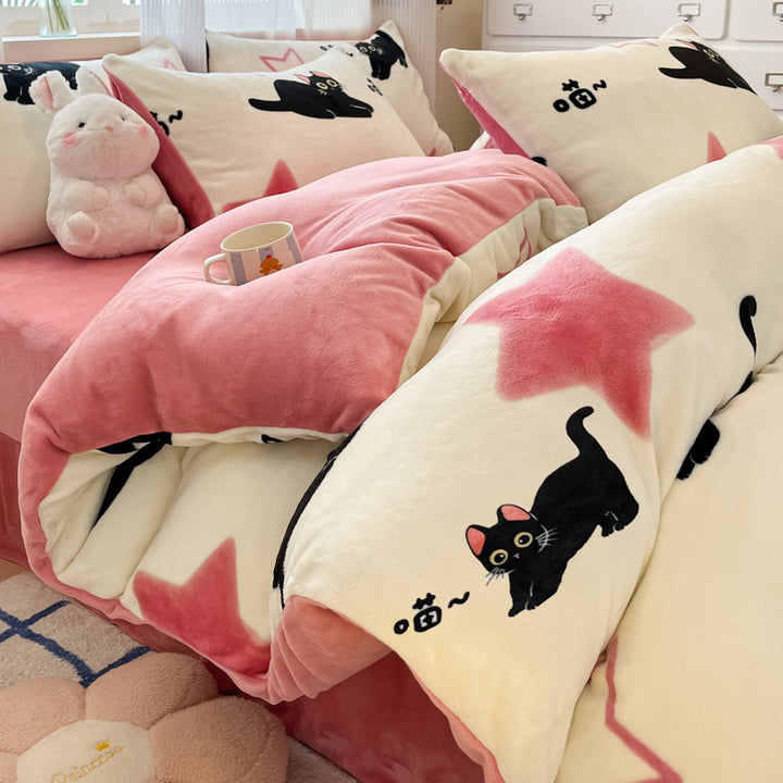 Plush Reversible Microfiber Comforter Set With Oversized Bolstered Body Pillow And Geometric Print
