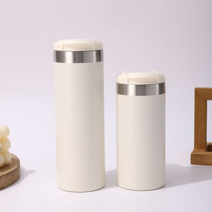 Insulated Stainless Steel Travel Tumbler With Flip Lid And Vacuum Double Wall