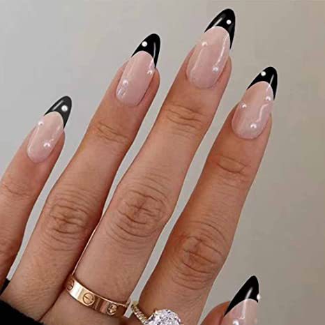 Elegant Stiletto Press-On Nails with Classic French Design Kalsten