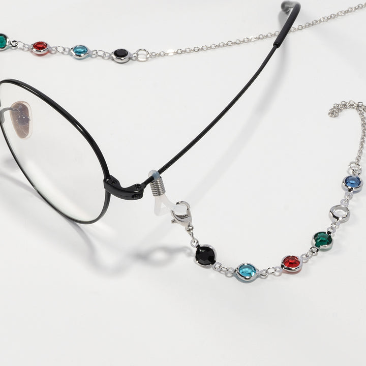 Artistic Crystal-Enhanced Eyewear Chain kalsten